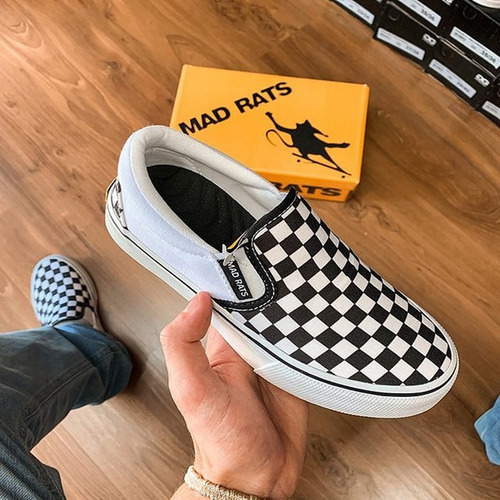 Tênis Xadrez Slip On Mad Rats Oficial